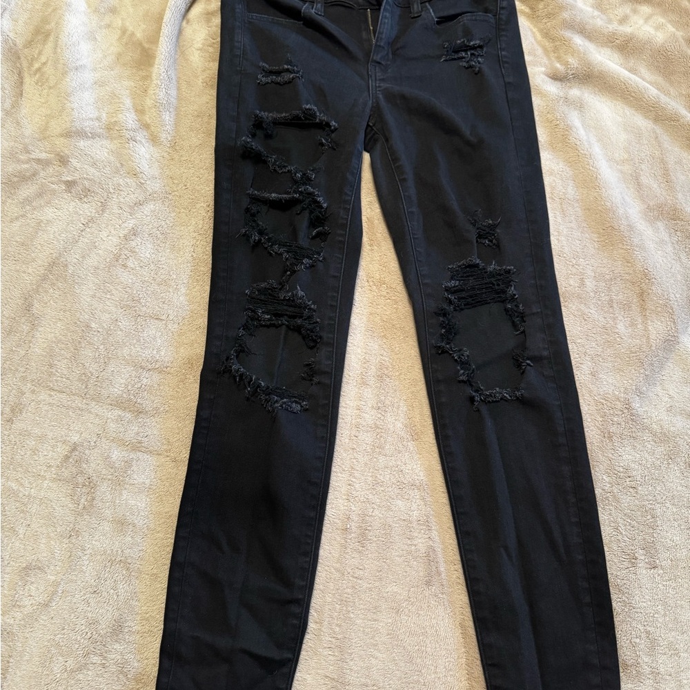 Black Distressed Women's Jeans